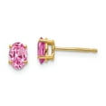 thumbnail image 1 of FB Jewels 14K Yellow Gold Pink Sapphire Post Earrings, 1 of 2