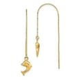 thumbnail image 1 of FB Jewels 14K Yellow Gold Polished Dolphins Threader Earrings, 1 of 3