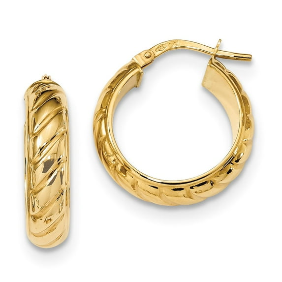 FB Jewels 14K Yellow Gold Polished Fancy Hoops