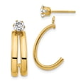 thumbnail image 1 of FB Jewels 14K Yellow Gold Polished w/CZ Stud Earring Jackets, 1 of 3