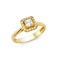 thumbnail image 1 of FB Jewels 14K Yellow Gold Princess Cut Square Shaped Cubic Zirconia CZ Engagement Ring Size 9.5, 1 of 1