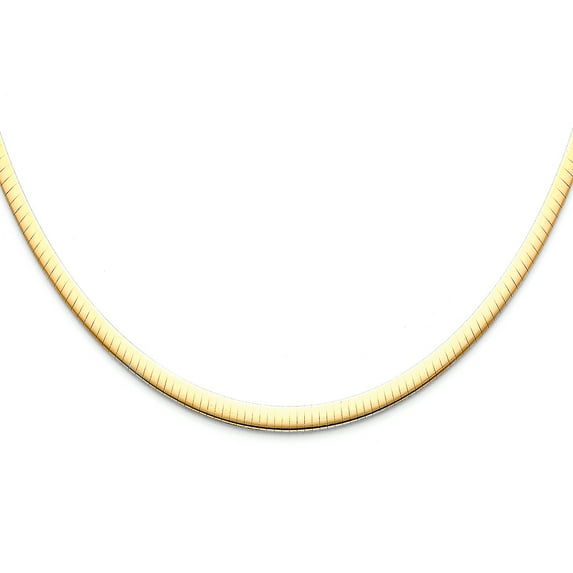 FB Jewels 14K Yellow Gold Reversible Omega 4mm Chain Necklace 16 Inches