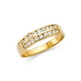 thumbnail image 1 of FB Jewels 14K Yellow Gold Ring Cubic Zirconia CZ 2 Row Band Size 9, 1 of 1