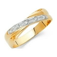 thumbnail image 1 of FB Jewels 14K Yellow Gold Ring Round Cubic Zirconia CZ Mens Anniversary Wedding Band Size 9.5, 1 of 1