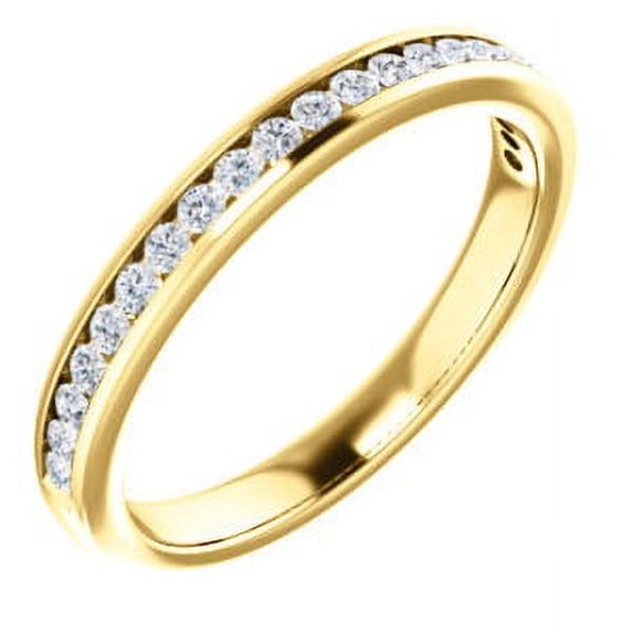 FB Jewels 14K Yellow Gold Round 1.5 mm 1/3 CTW Si2-Si3 Polished 1/4 CTW Diamond Anniversary Wedding Ring Band Size 7