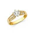thumbnail image 1 of FB Jewels 14K Yellow Gold Round Cubic Zirconia CZ Engagement Ring Size 12, 1 of 1