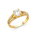 thumbnail image 1 of FB Jewels 14K Yellow Gold Round Cubic Zirconia CZ Engagement Ring Size 6, 1 of 1
