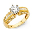 thumbnail image 1 of FB Jewels 14K Yellow Gold Round Cubic Zirconia CZ Engagement Ring Size 6, 1 of 1