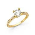thumbnail image 1 of FB Jewels 14K Yellow Gold Round Cubic Zirconia CZ Engagement Ring Size 8, 1 of 1