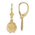 thumbnail image 1 of FB Jewels 14K Yellow Gold Sand Dollar with Star Leverback Earrings 2D, 1 of 2