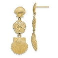 thumbnail image 1 of FB Jewels 14K Yellow Gold Scallop Sand Dollar and Scallop Dangle Earrings, 1 of 3