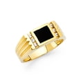 thumbnail image 1 of FB Jewels 14K Yellow Gold Simulated Onyx Mens Fashion Anniversary Ring Size 12, 1 of 1