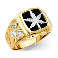thumbnail image 1 of FB Jewels 14K Yellow Gold Simulated Onyx Mens Fashion Anniversary Ring Size 6.5, 1 of 1