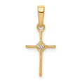 thumbnail image 1 of FB Jewels 14K Yellow Gold Small .01 Carat Diamond Cross Pendant, 1 of 4