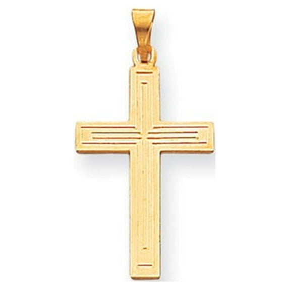 FB Jewels 14K Yellow Gold Solid Cross Pendant