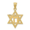 thumbnail image 1 of FB Jewels 14K Yellow Gold Solid Polish Chai in Star of David Charm, 1 of 4
