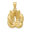 thumbnail image 1 of FB Jewels 14K Yellow Gold Solid Polished Open-Backed Boxing Gloves Pendant, 1 of 4
