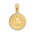thumbnail image 1 of FB Jewels 14K Yellow Gold Sun with Face and Alternating Textured Rays Pendant, 1 of 2
