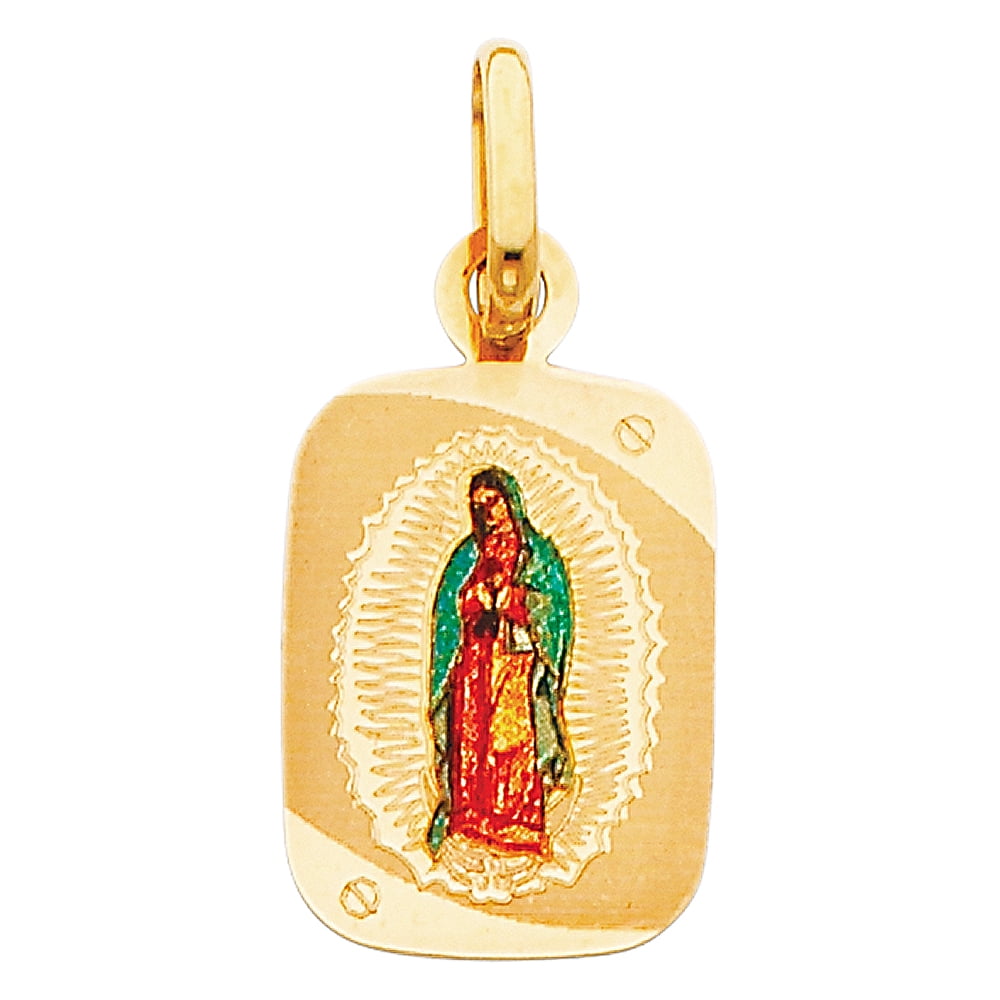 FB Jewels 14K Yellow Gold Virgen De Our Lady of Guadalupe Virgin Mary ...