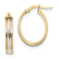 thumbnail image 1 of FB Jewels 14K Yellow Gold & White Rhodium D/C Polished & Satin Hoop Earrings, 1 of 2