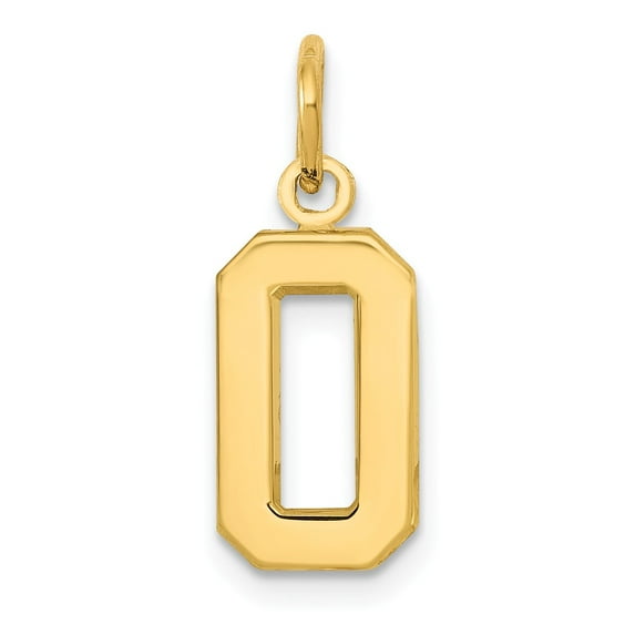 FB Jewels 14K Yellow Goldy Casted Small Polished Number 0 Charm