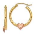 thumbnail image 1 of FB Jewels 14K Yellow & Rose Gold Heart Hoop Earrings, 1 of 3