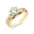 thumbnail image 1 of FB Jewels 14K Yellow White and Rose Three Color Gold Cubic Zirconia CZ Engagement Ring Size 8.5, 1 of 1