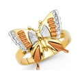 thumbnail image 1 of FB Jewels 14K Yellow White and Rose Three Color Gold Cubic Zirconia CZ Fashion Anniversary Butterfly Ring Size 6.5, 1 of 1