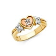 thumbnail image 1 of FB Jewels 14K Yellow White and Rose Three Color Gold Cubic Zirconia CZ Fifteen 15 Years Birthday Quincea–era Ring Size 7, 1 of 1