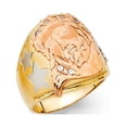 thumbnail image 1 of FB Jewels 14K Yellow White and Rose Three Color Gold Cubic Zirconia CZ Mens Ring Size 10, 1 of 1
