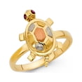 thumbnail image 1 of FB Jewels 14K Yellow White and Rose Three Color Gold Fashion Anniversary Turtle Ring Size 9.5, 1 of 1