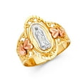 thumbnail image 1 of FB Jewels 14K Yellow White and Rose Three Color Gold Our Lady of Guadalupe Virgin Mary Ring Size 9, 1 of 1