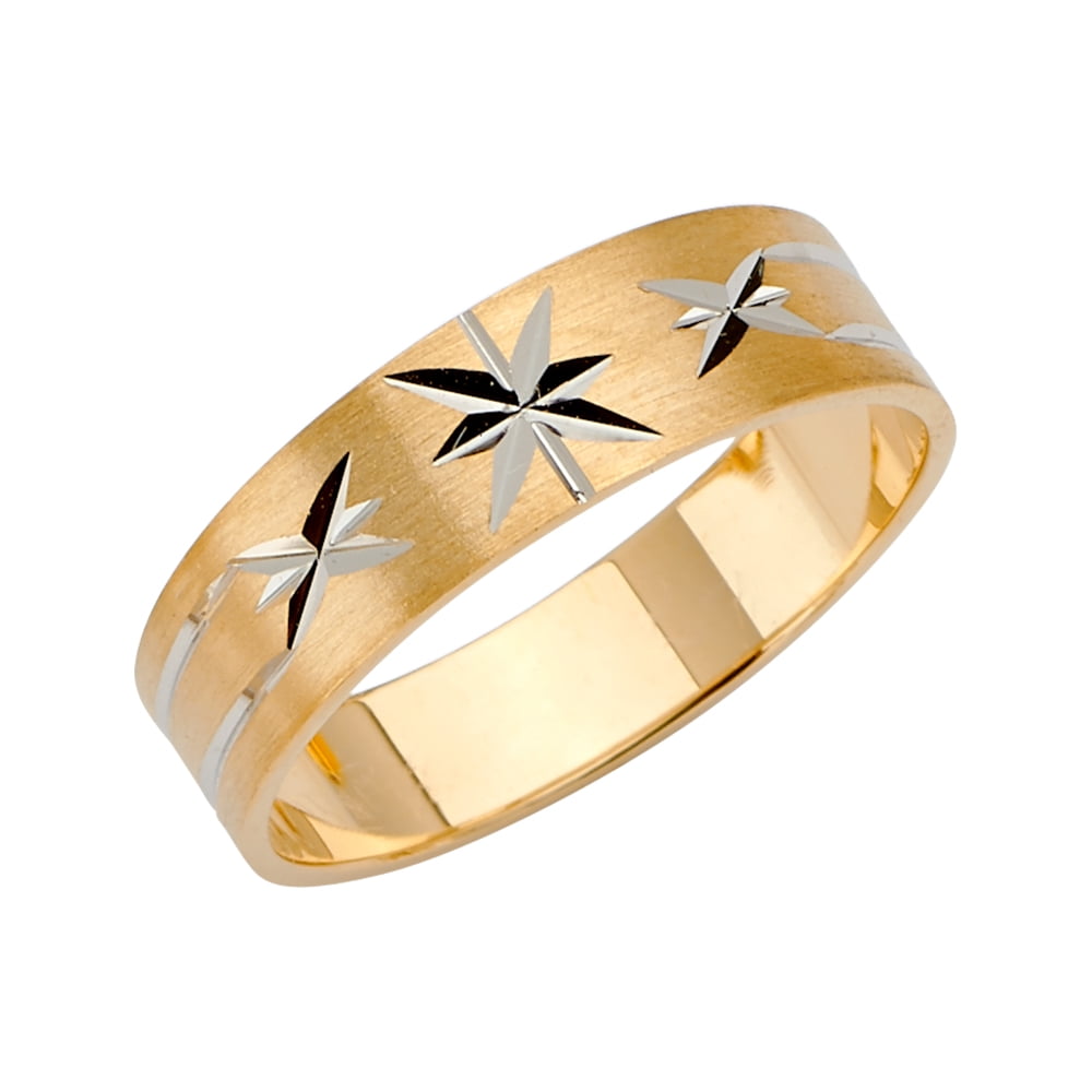 FB Jewels 14k Gold Round Cubic Zirconia White and Yellow Ring Two Tone ...