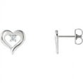thumbnail image 1 of FB Jewels 14k White Gold 1/10 CTW Diamond Heart Stud Earrings, 1 of 2