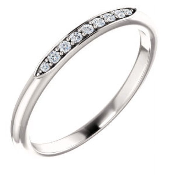 FB Jewels 14k White Gold 1.3 mm Polished .07 CTW Diamond Matching Wedding Ring Band Size 7