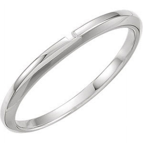 FB Jewels 14k White Gold #3 Matching Wedding Ring Band with One-Notch Size 6