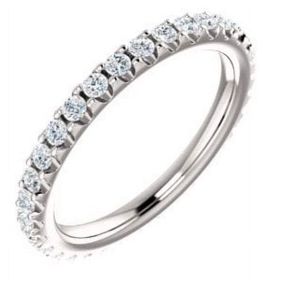 FB Jewels 14k White Gold 5/8 CTW Diamond Eternity Wedding Ring Band Size 5