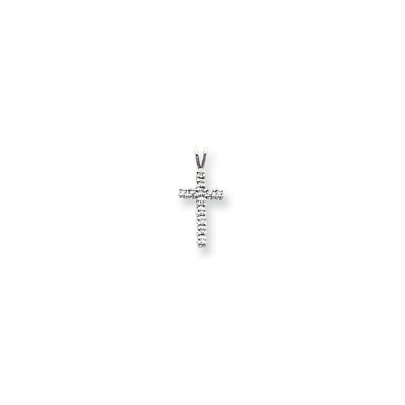 FB Jewels 14k White Gold Aaa Diamond CrossPendant