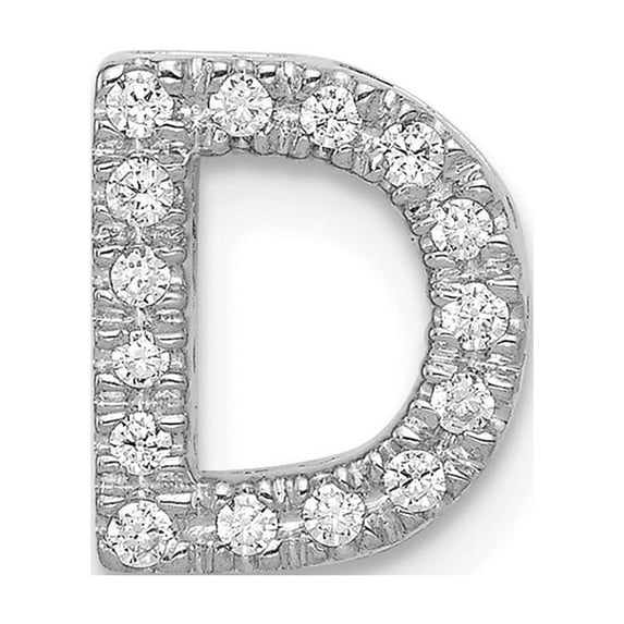 FB Jewels 14k White Gold Diamond Initial D Charm