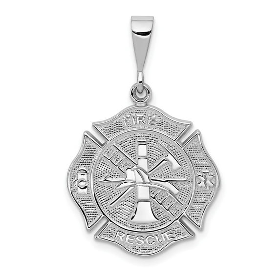 FB Jewels 14k White Gold Fire Rescue Pendant