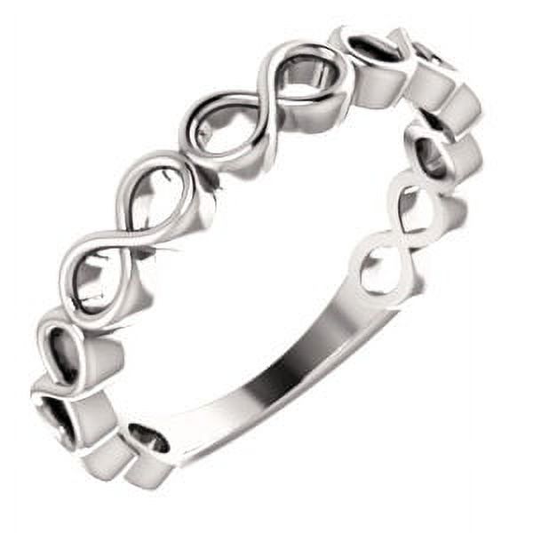 Infinity Stackable Ring FB Jewels 14k White Gold Infinity-Inspired Stackable Ring - Walmart.com