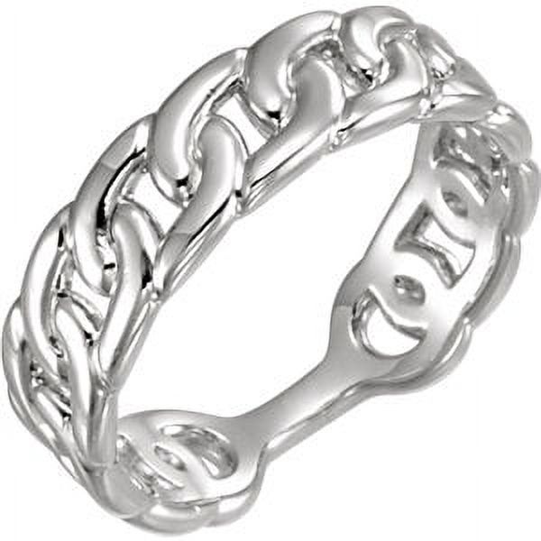 Stcakable Inerlockign Rings FB Jewels 14k White Gold Interlocking Stackable Link Ring - Walmart.com