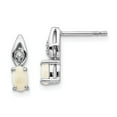 thumbnail image 1 of FB Jewels 14k White Gold Opal Diamond Earring, 1 of 3