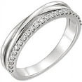 thumbnail image 1 of FB Jewels 14k White Gold Polished 1/4 CTW Diamond Criss Cross Ring Size 7, 1 of 2