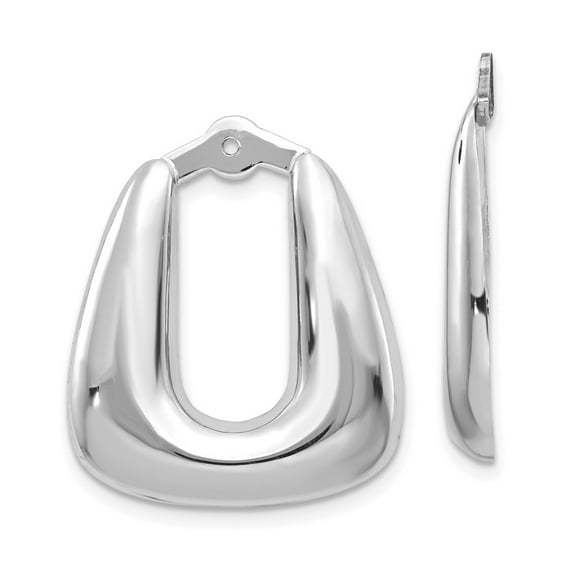 FB Jewels 14k White Gold Polished Hoop Earring Jackets
