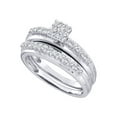 thumbnail image 1 of FB Jewels 14k White Gold Round Diamond Cluster Bridal Wedding Ring Band Set 1/2 Cttw Size 7, 1 of 1