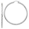 thumbnail image 1 of FB Jewels 14k White Gold Textured Hoop Earrings, 1 of 4