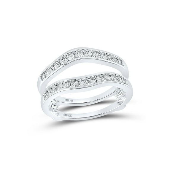 FB Jewels 14k White Gold Womens Round Diamond Bridal Wedding Enhancer Band Wrap Ring 1/2 Cttw