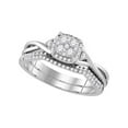thumbnail image 1 of FB Jewels 14k White Gold Womens Round Diamond Cluster Bridal Wedding Engagement Ring Band Set 3/8 Cttw, 1 of 1