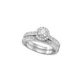 thumbnail image 1 of FB Jewels 14k White Gold Womens Round Diamond Halo Bridal Wedding Engagement Ring Band Set 1/2 Cttw, 1 of 1